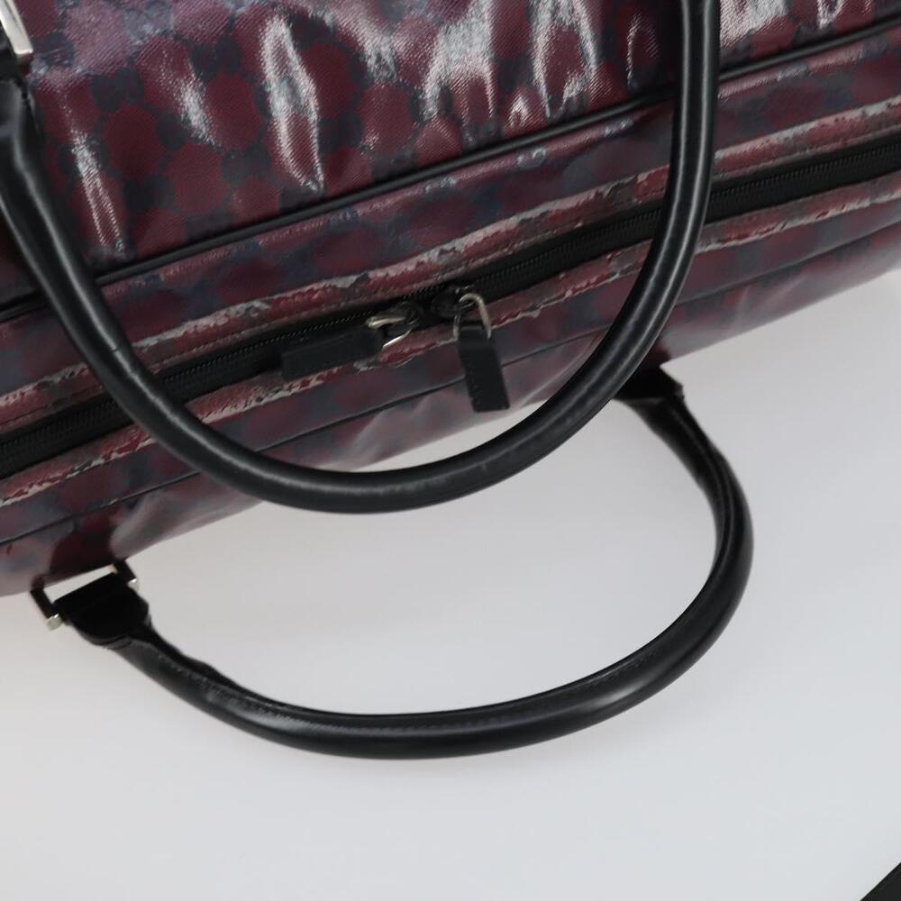 GUCCI GG Crystal Boston Bag Coated Canvas 2way Red Silver 203696 Auth 151447 - Picture 9 of 16